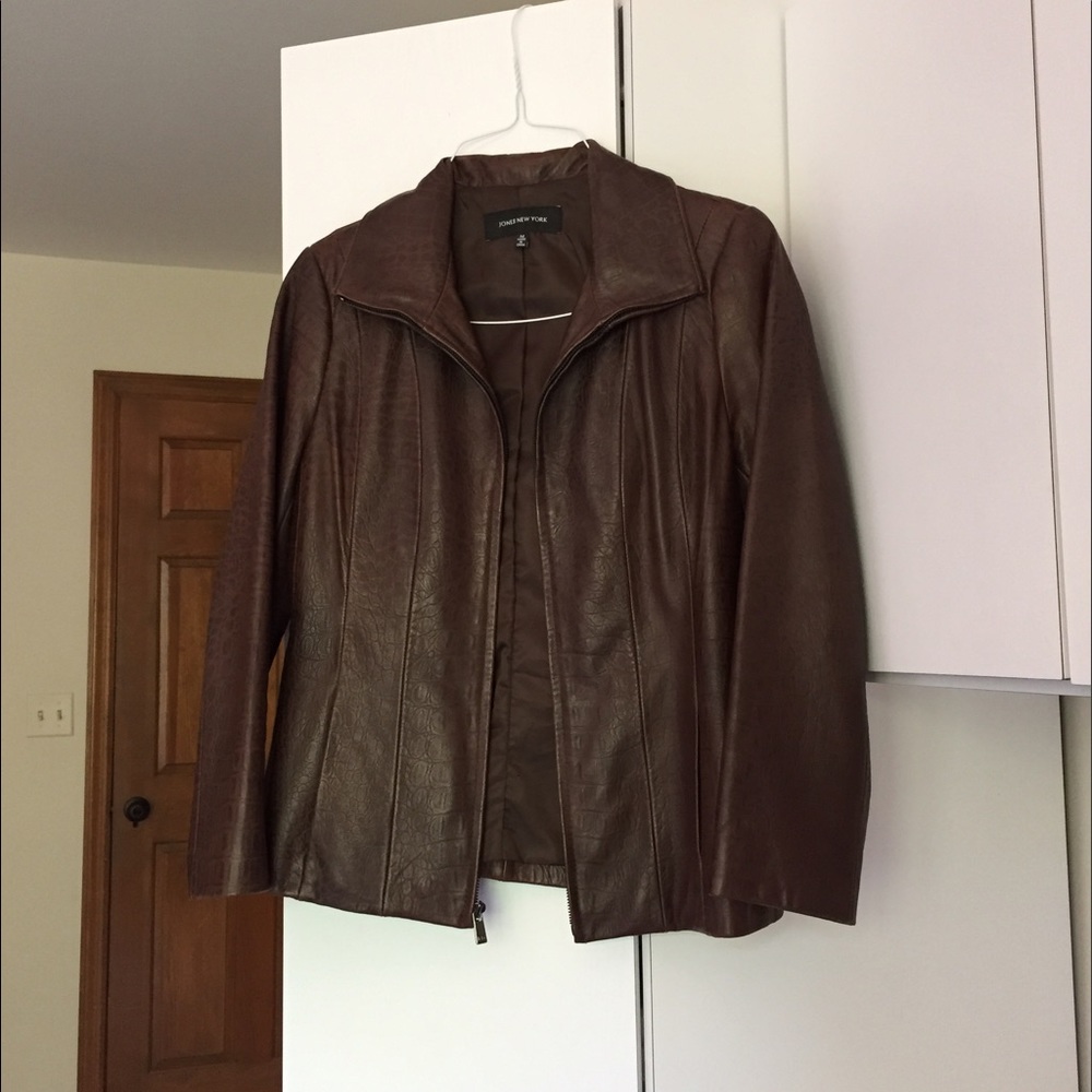 Jones New York Brown Leather Jacket