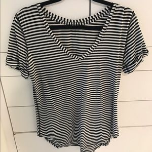 lululemon athletica Striped V-Neck Tee