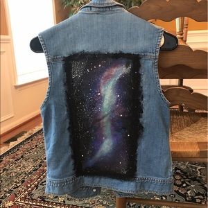 Galaxy painted denim vest
