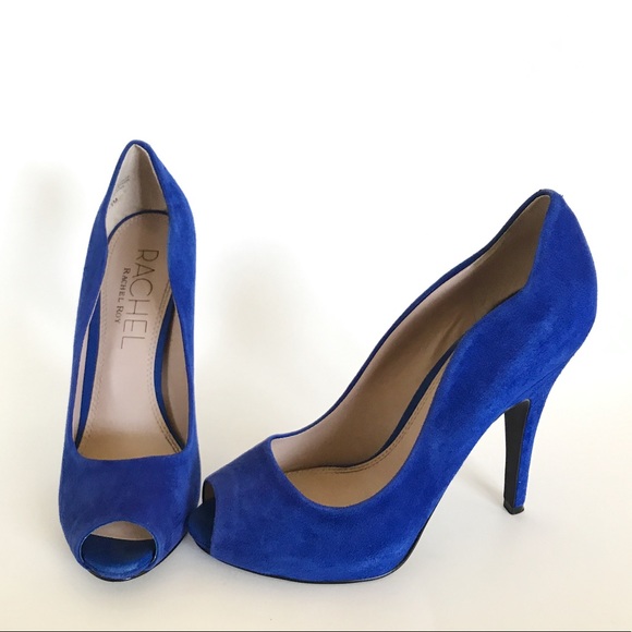 RACHEL Rachel Roy Shoes - Rachel Roy Electric Blue Peep Toe Pumps