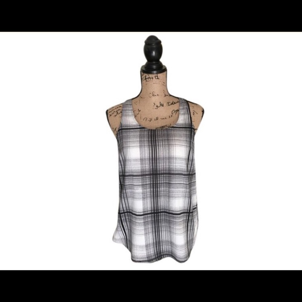 Black & White Plaid Racerback Tank