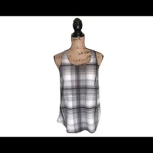 Black & White Plaid Racerback Tank