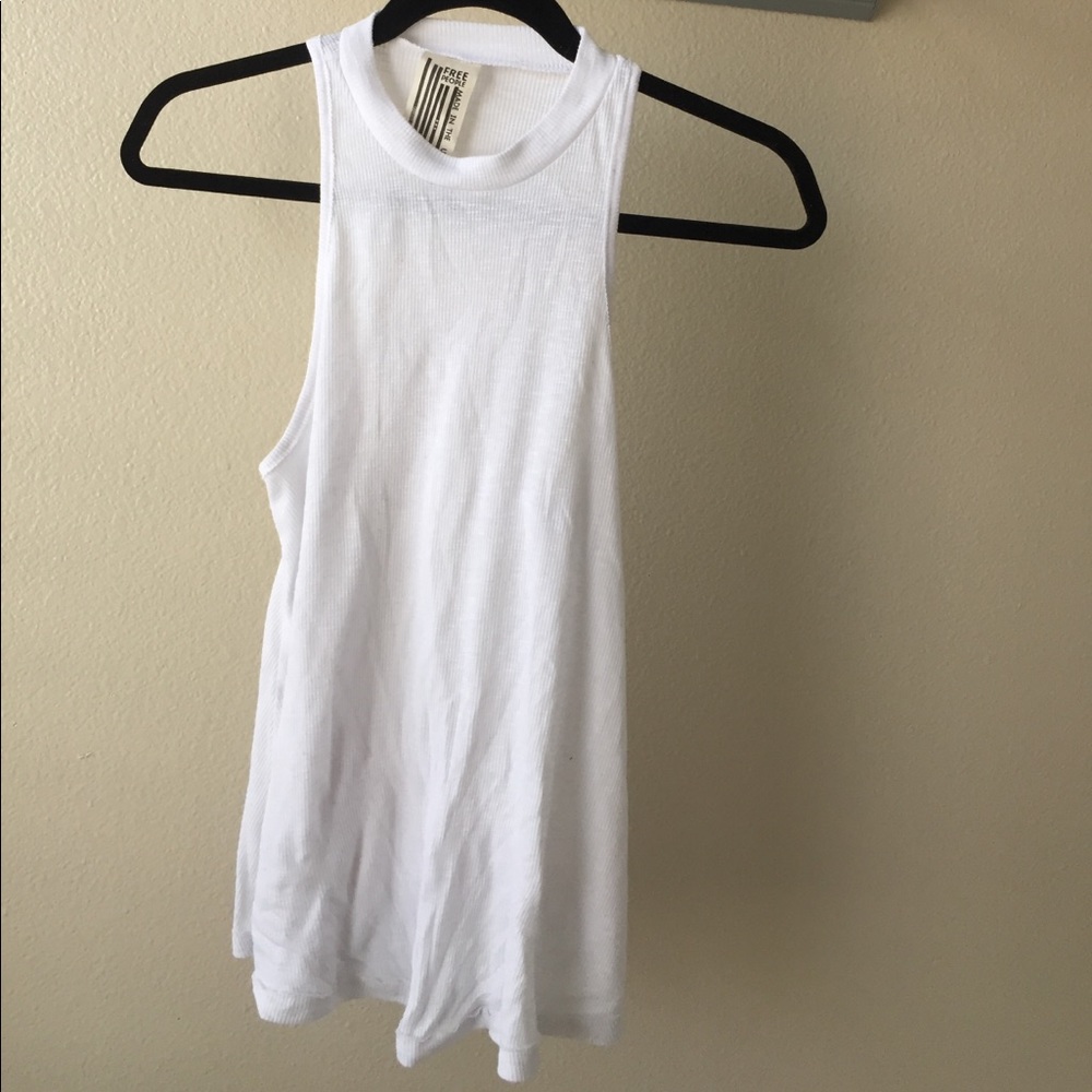 Free people high/mock neck tank (white)
