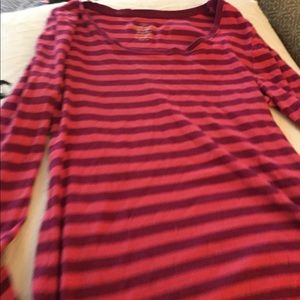Pink and Purple Striped long sleeve shirt