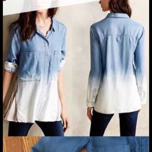 Zipped Lace Chambray Button Down by Holding Horses - Picture 5 of 8