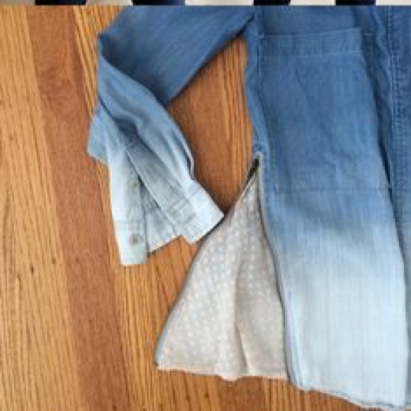 Zipped Lace Chambray Button Down by Holding Horses - Picture 6 of 8