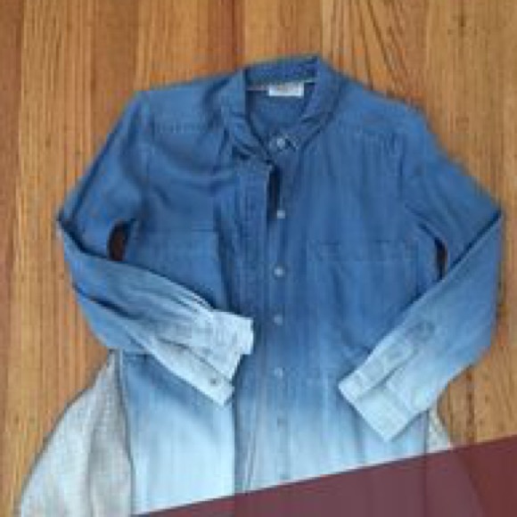 Zipped Lace Chambray Button Down by Holding Horses - Picture 7 of 8