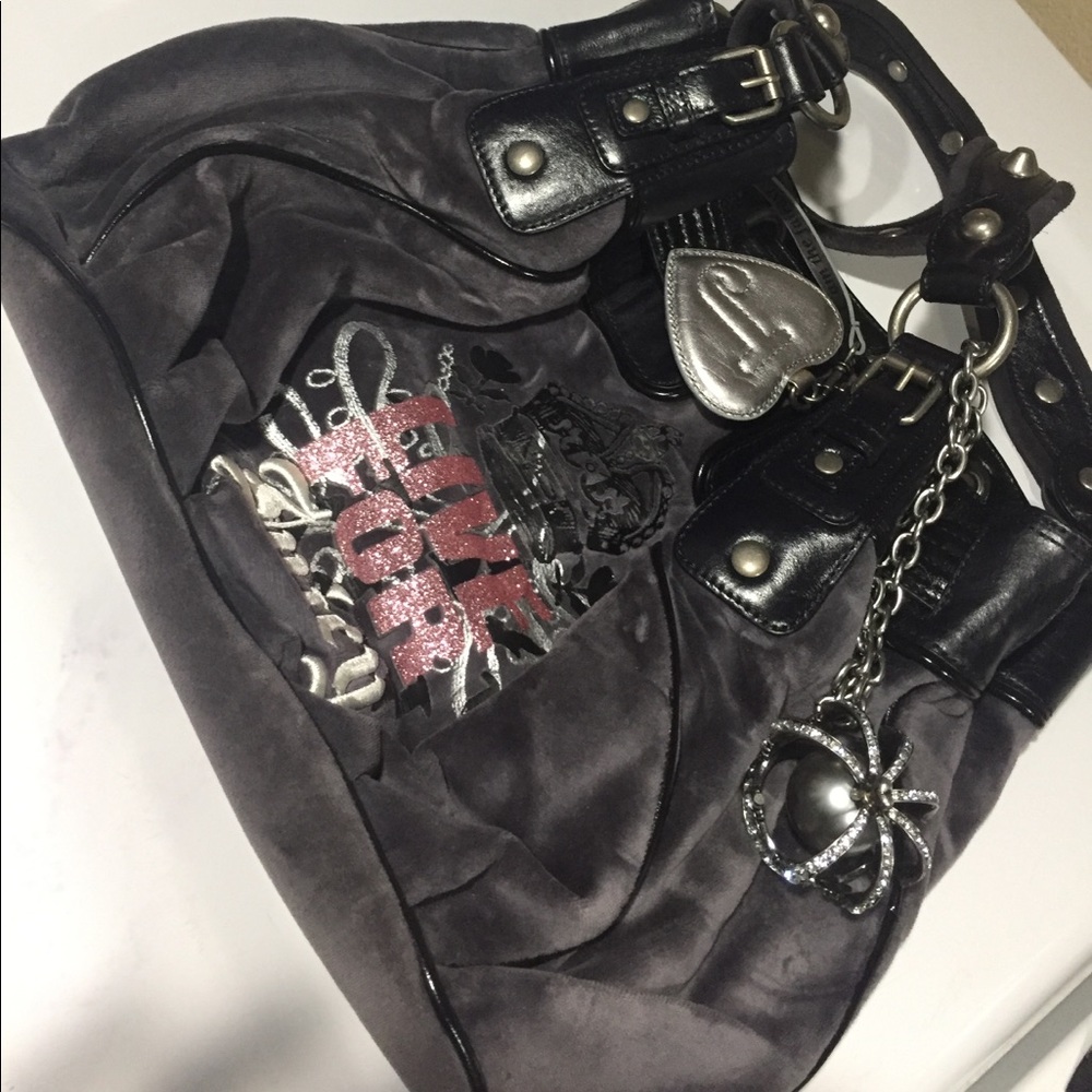 Grey velvet limited edition juicy purse