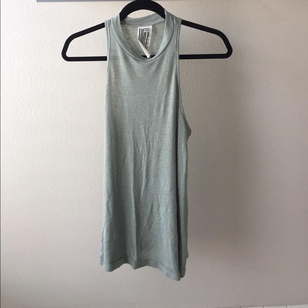 Free people high / mock neck tank (sage/green)