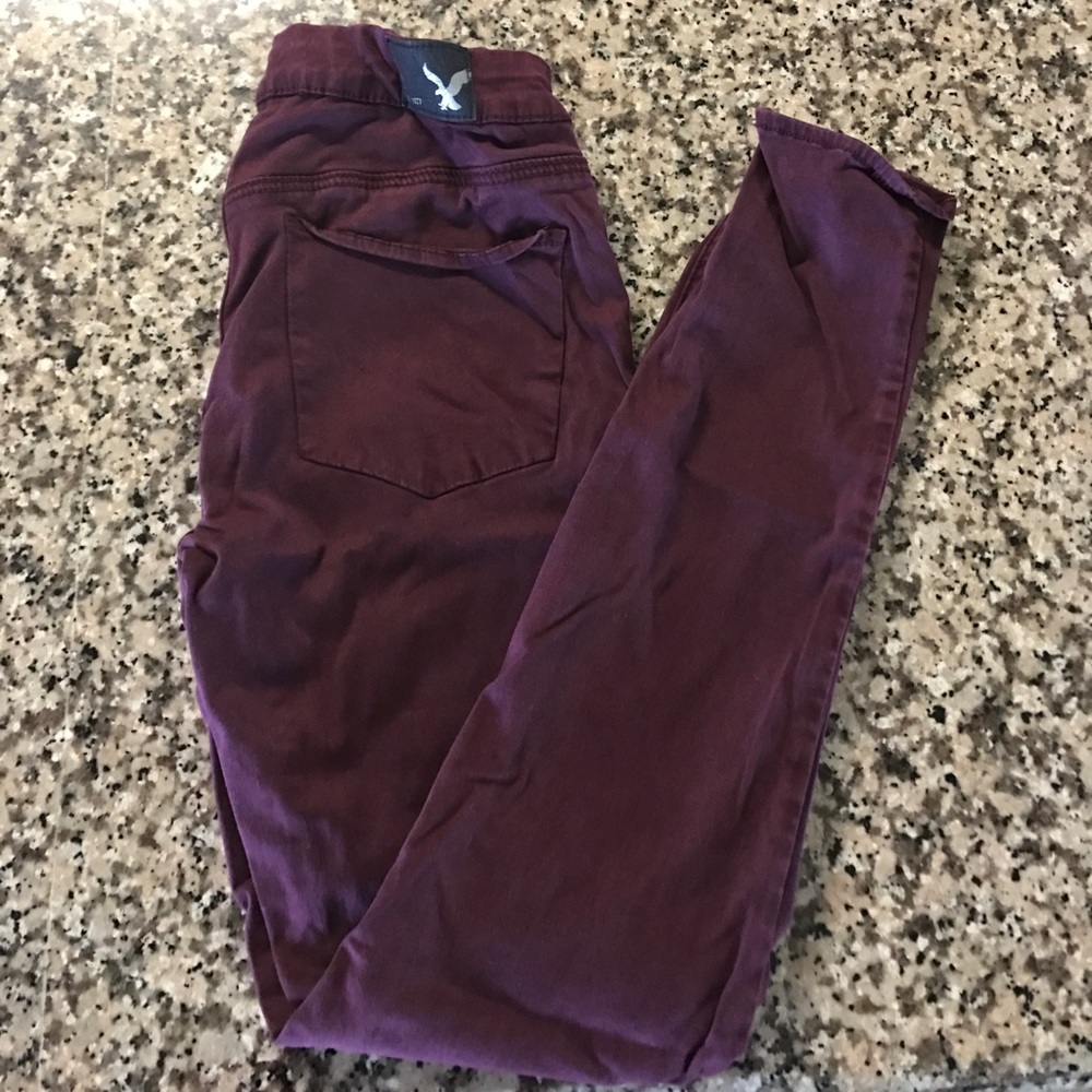 Burgundy AEO Jeans