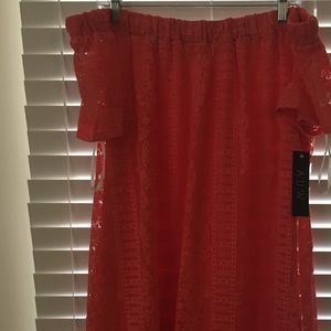 Off shoulder lace shift Dress