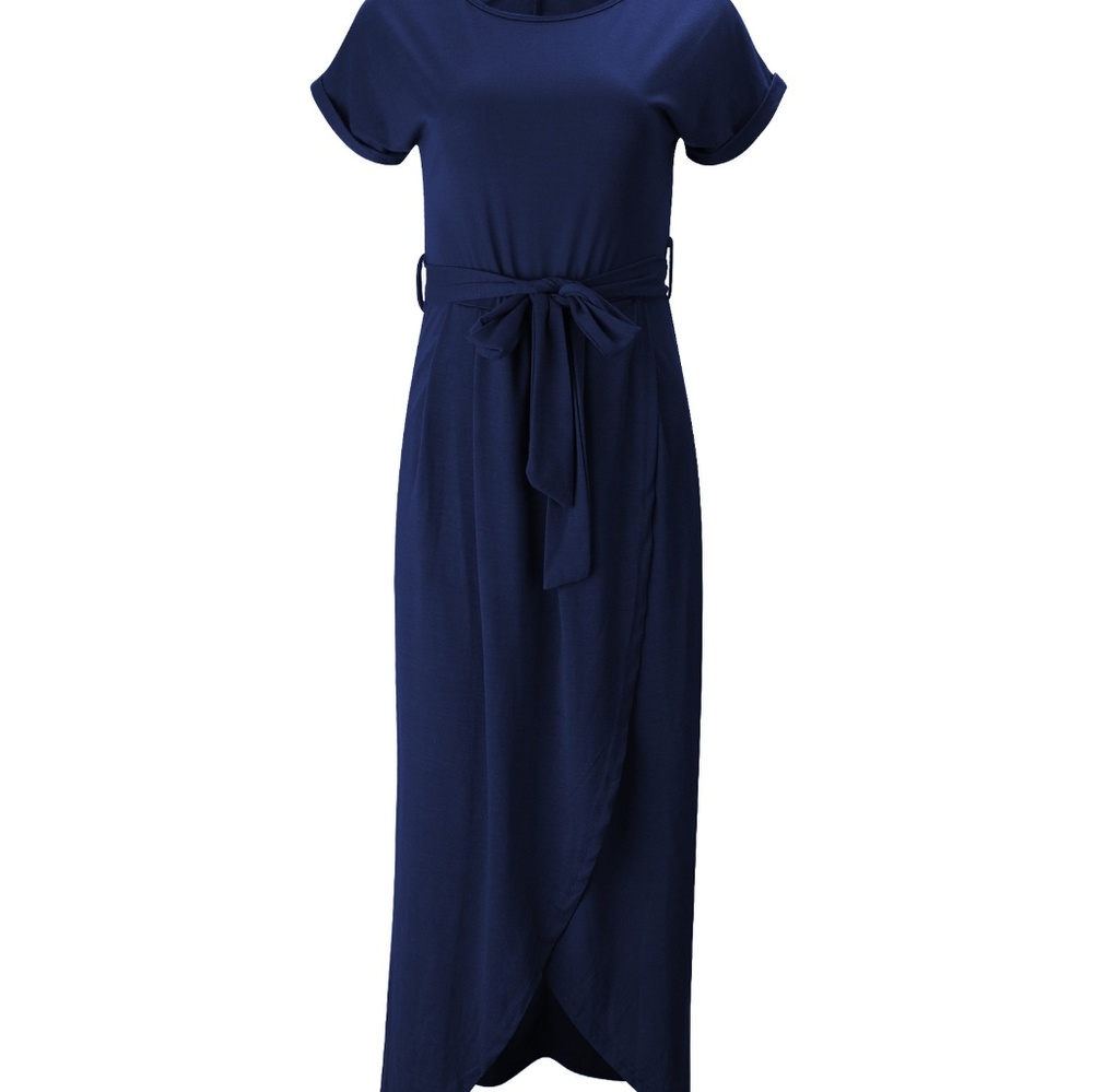 Maxi Wrap Cuffed Sleeve Dress - Picture 2 of 7