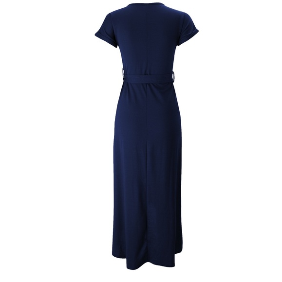 Maxi Wrap Cuffed Sleeve Dress - Picture 3 of 7