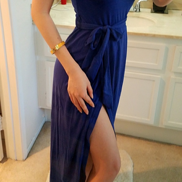 Maxi Wrap Cuffed Sleeve Dress - Picture 6 of 7