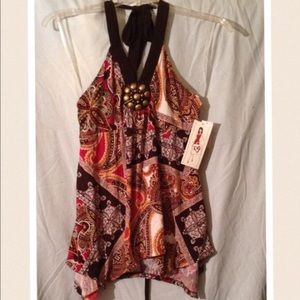 NWT Soulmates Embellished halter top