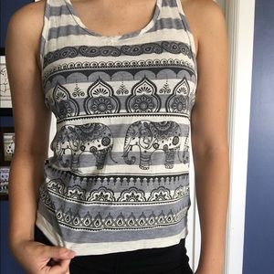 Patterned racer back tank