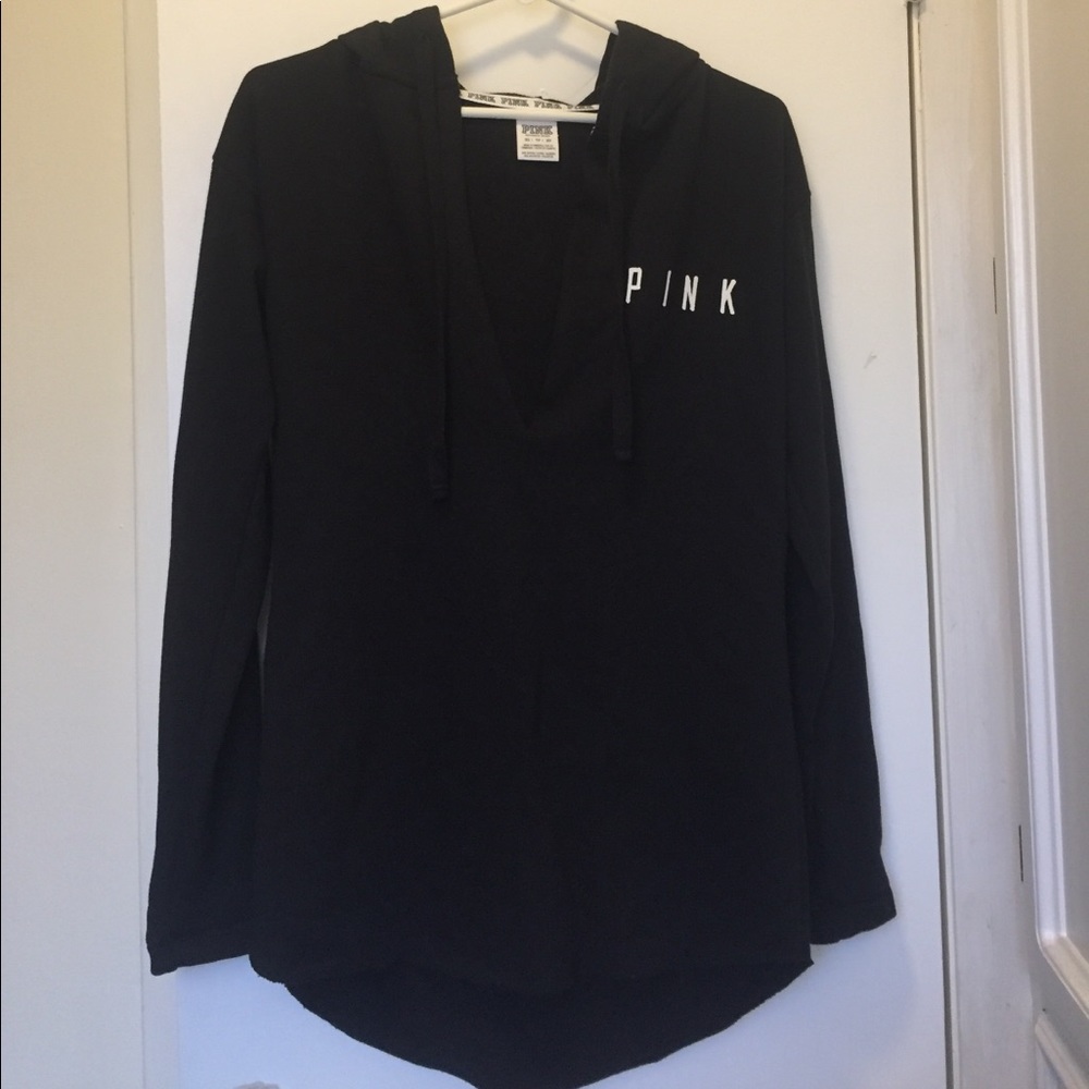Victoria's Secret pink hoodie tunic xs black