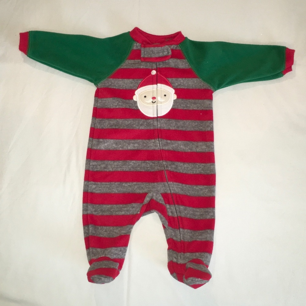 NWOT Santa fleece footie pajama