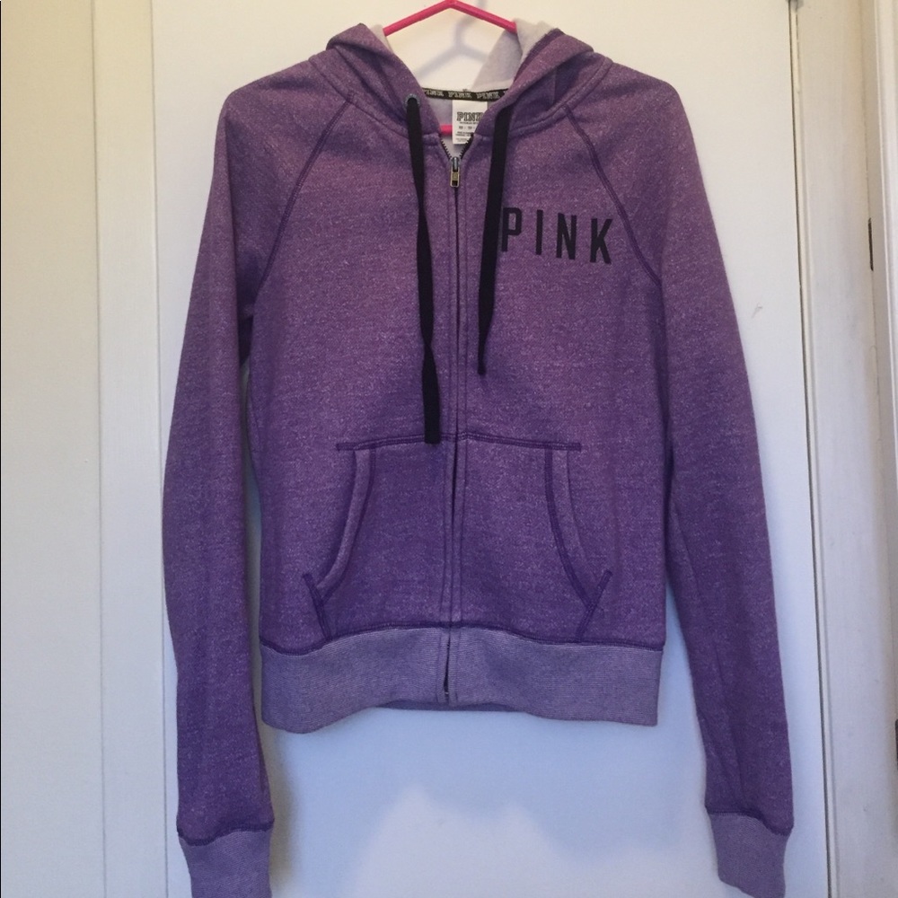 PINK Victoria's Secret purple black hoodie xs