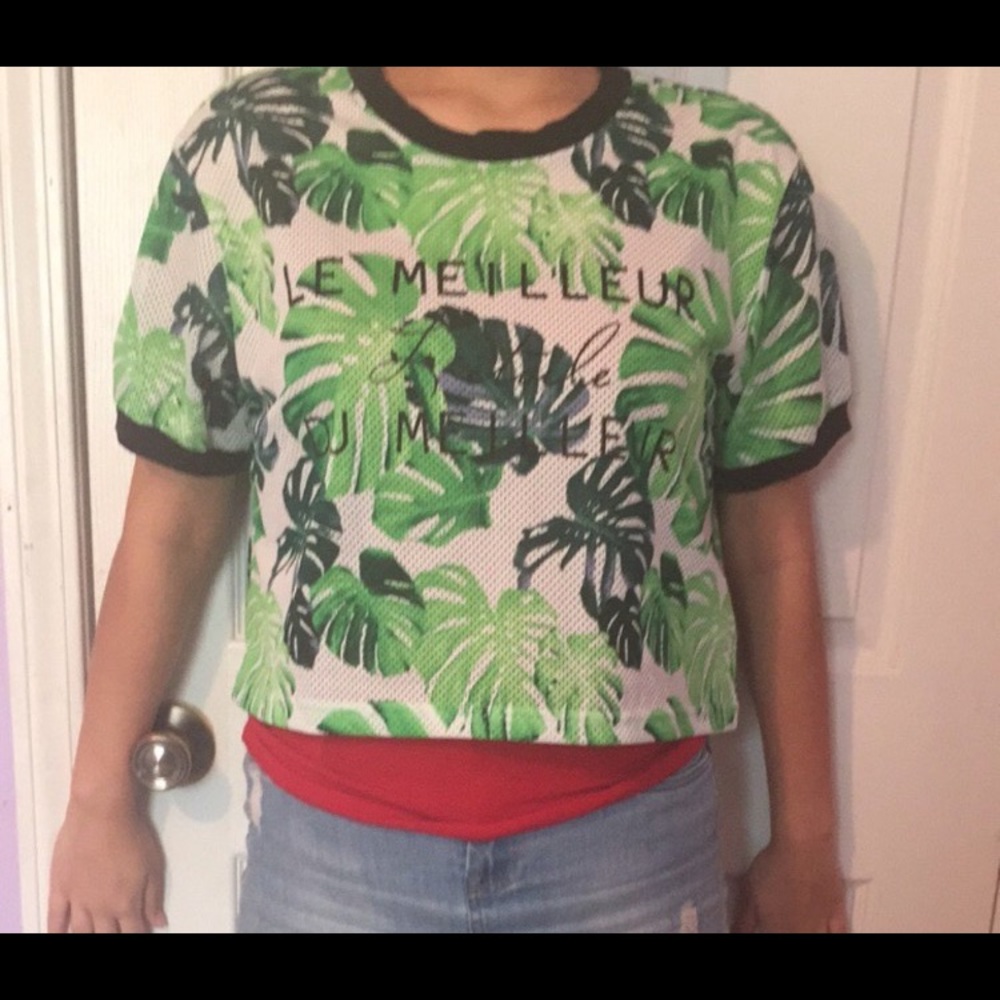 Forever 21 Rain Forest Leaf Jersey