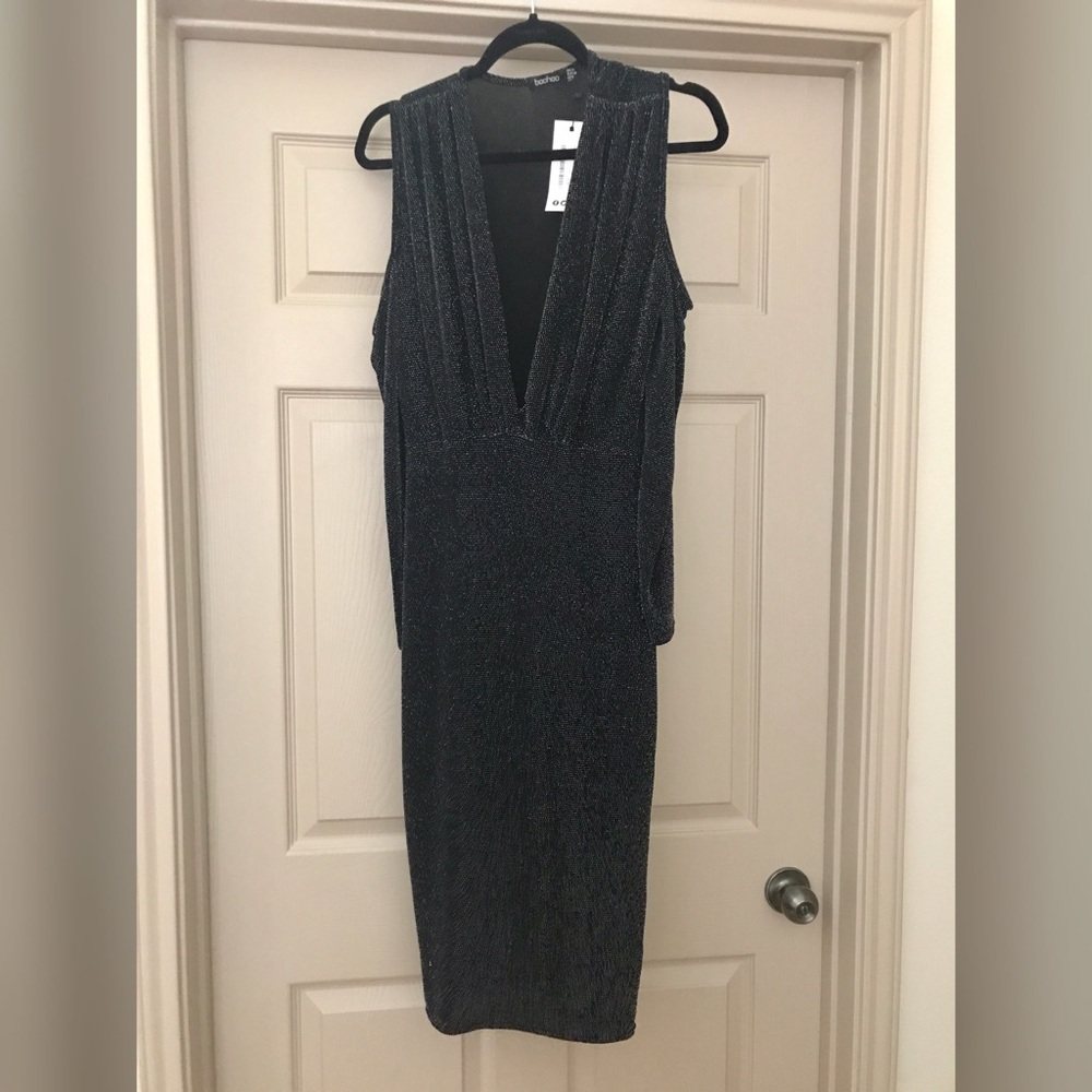 Black/silver cold shoulder dress!