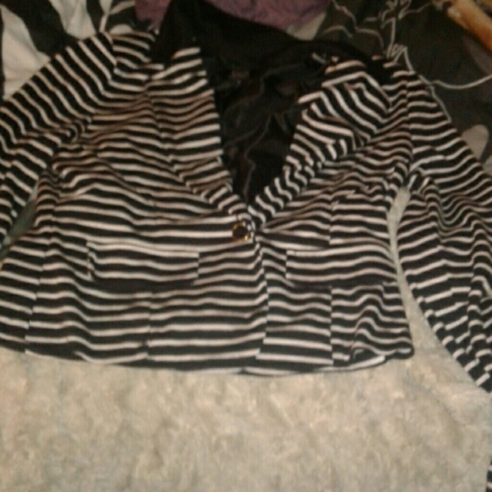 Black and white blazer
