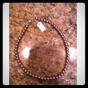 Bronze color pearl necklace