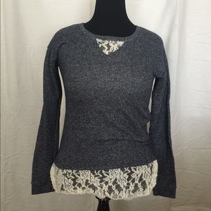 Arizona Jeans Co Sweater with Lace Detail