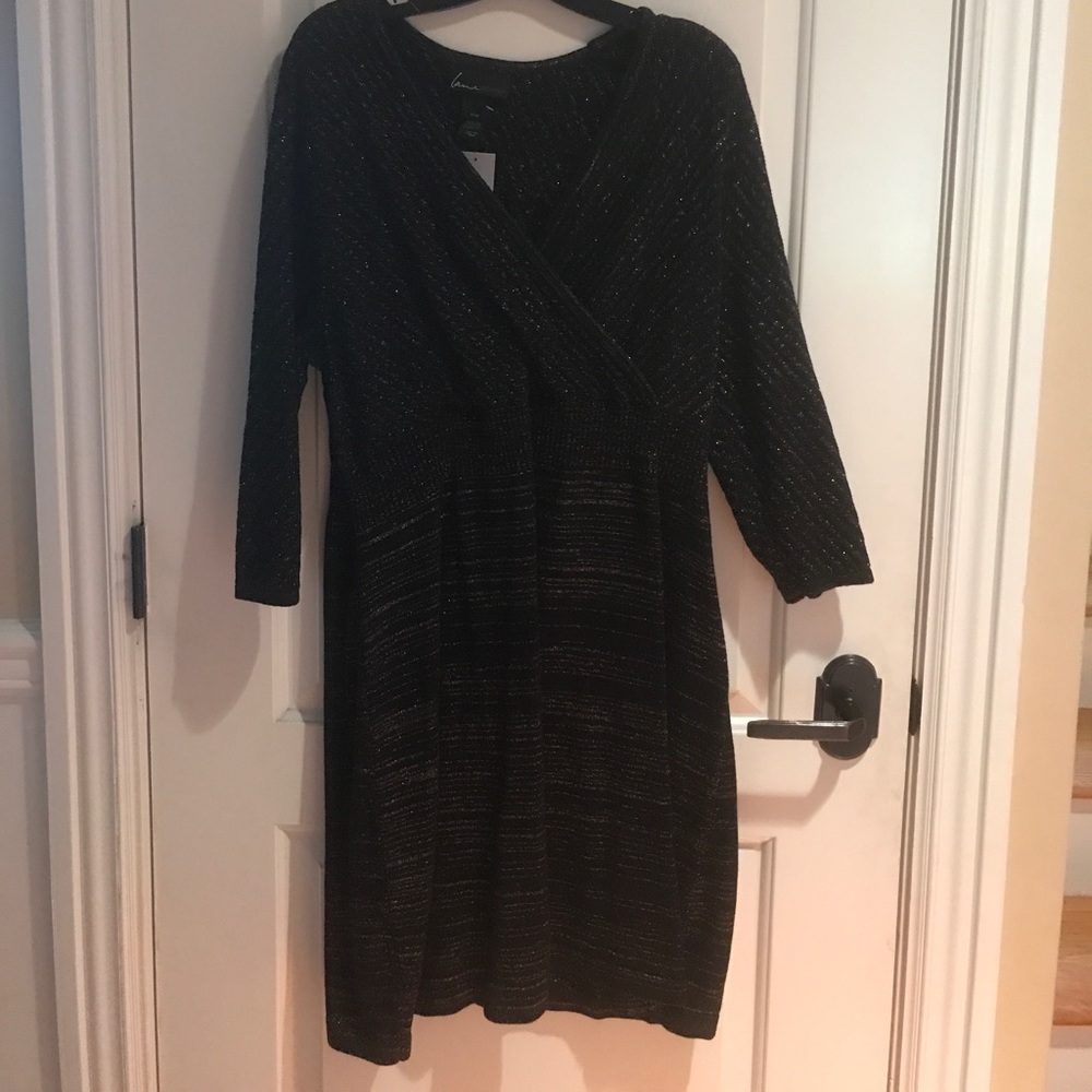 Black an gold sweater dress never worn