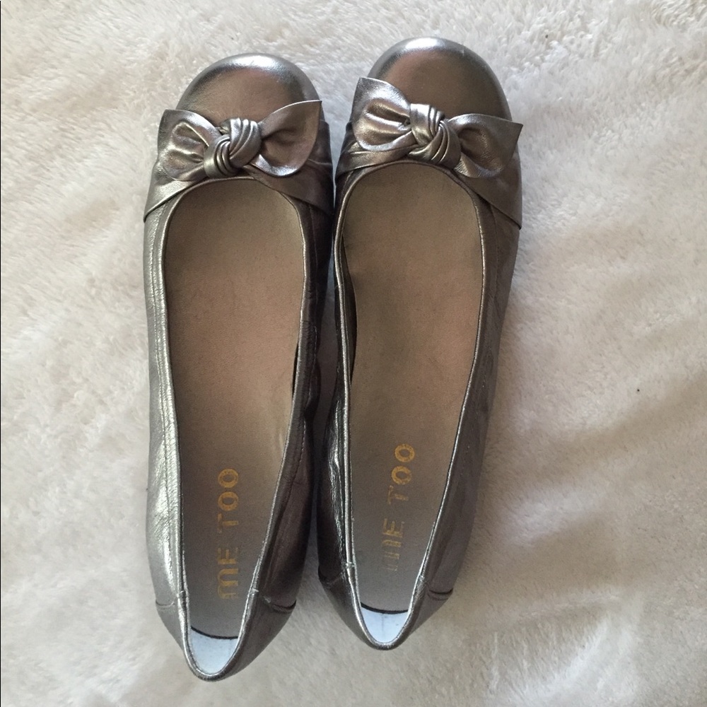 Silver Slip On Flats