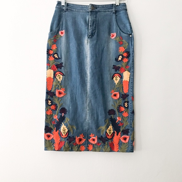 alice and olivia denim skirt
