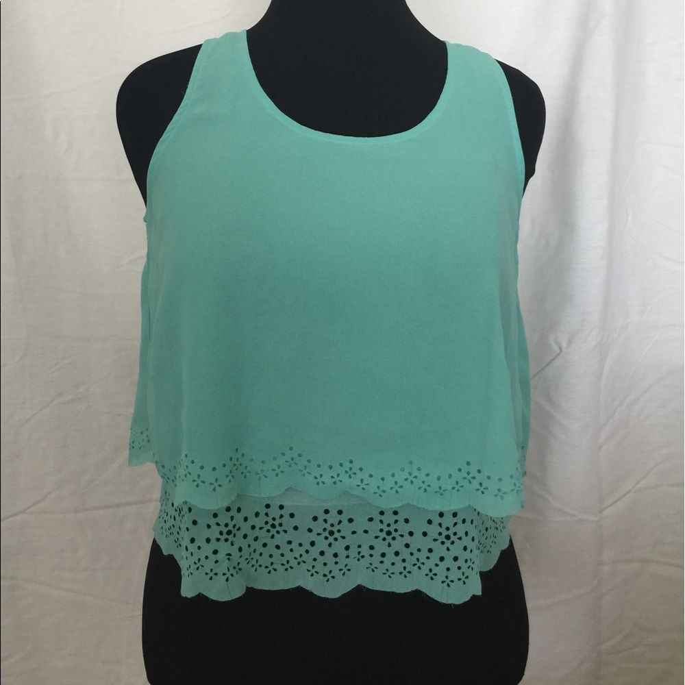 Teal Backless Crop Top