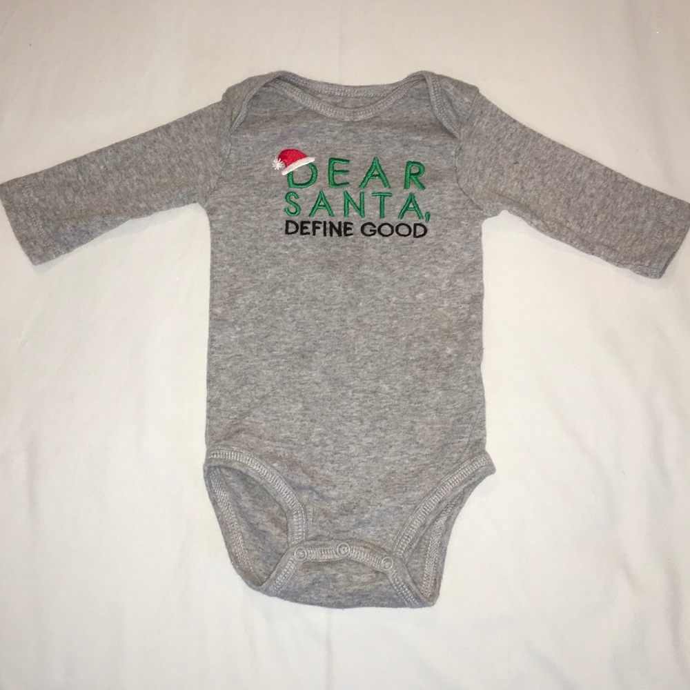 Santa long sleeve onesie.