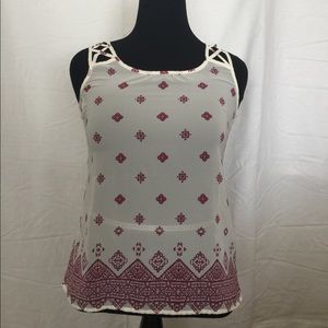 Sleeveless Crocheted Back Top