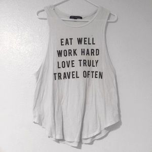 White Graphic Muscle Tank