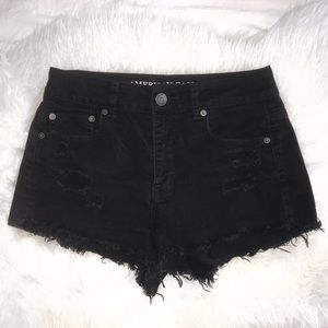 High Waisted Black American Eagle shorts 4