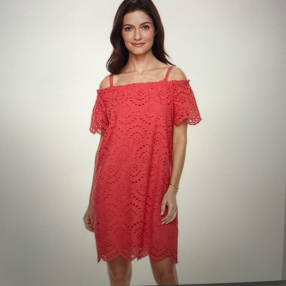 Off The Shoulder Provence Eyelet Dress