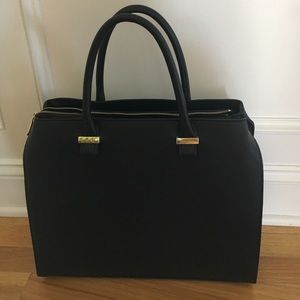 H&M Structured Black Tote Bag Purse Satchel