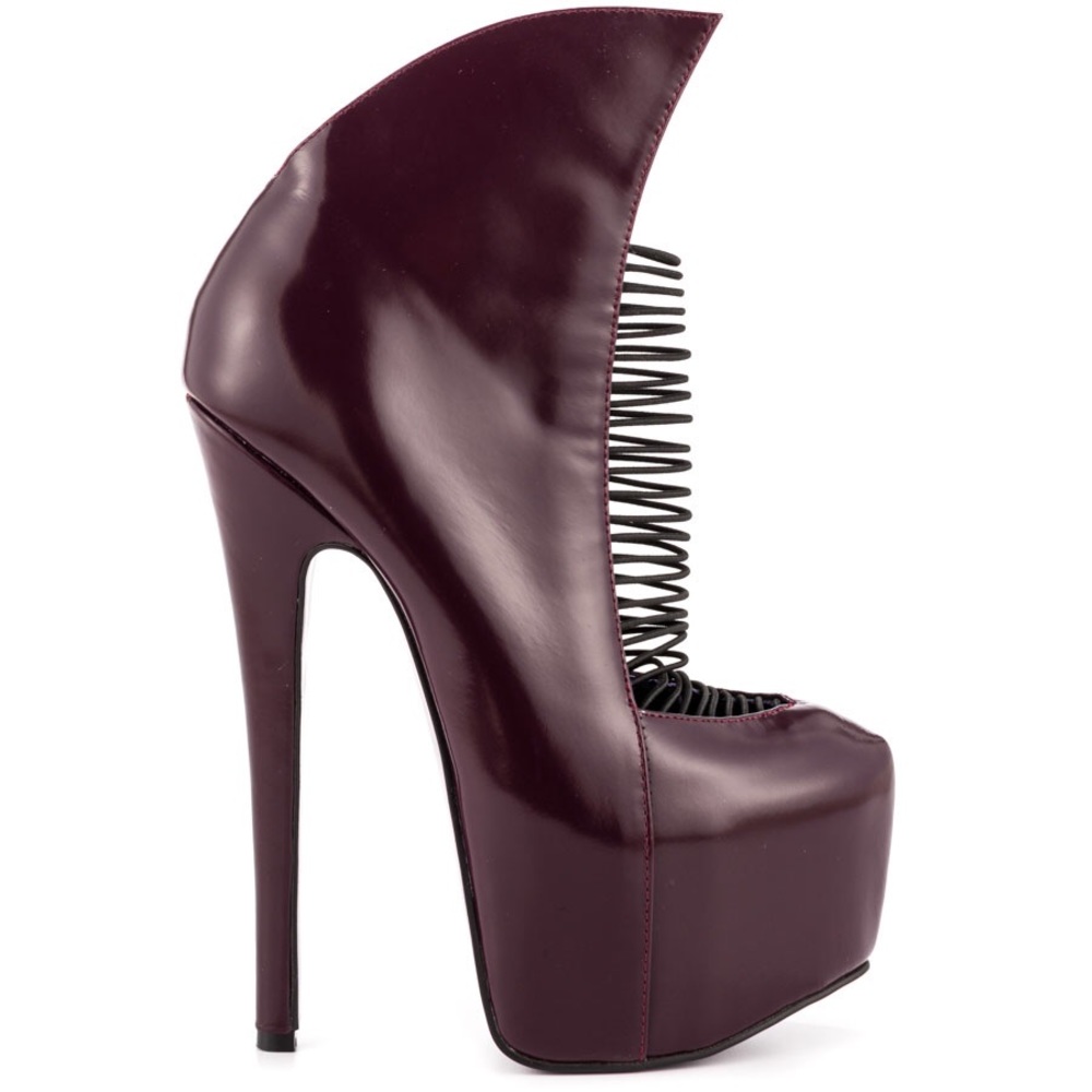 London trash crime burgundy heels