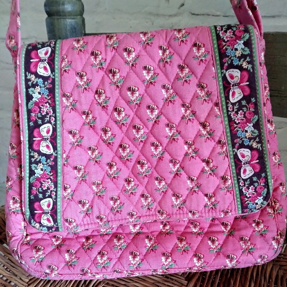 Vera Bradley Crossbody Purse Pink Butterfly Floral