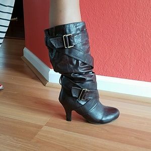 Dark brown high boots
