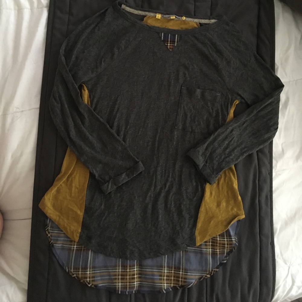 Anthropologie- Little Yellow Button top