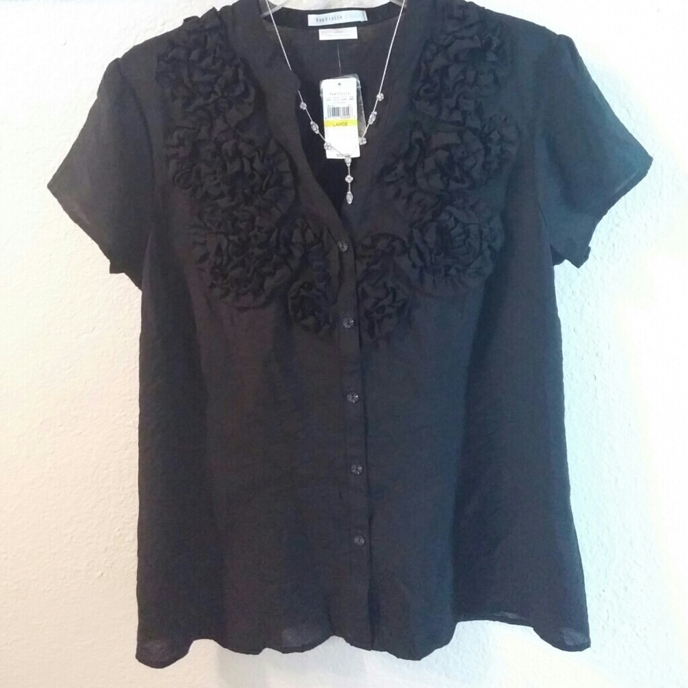 VanHeusen_Studio Black Sheer Blouse