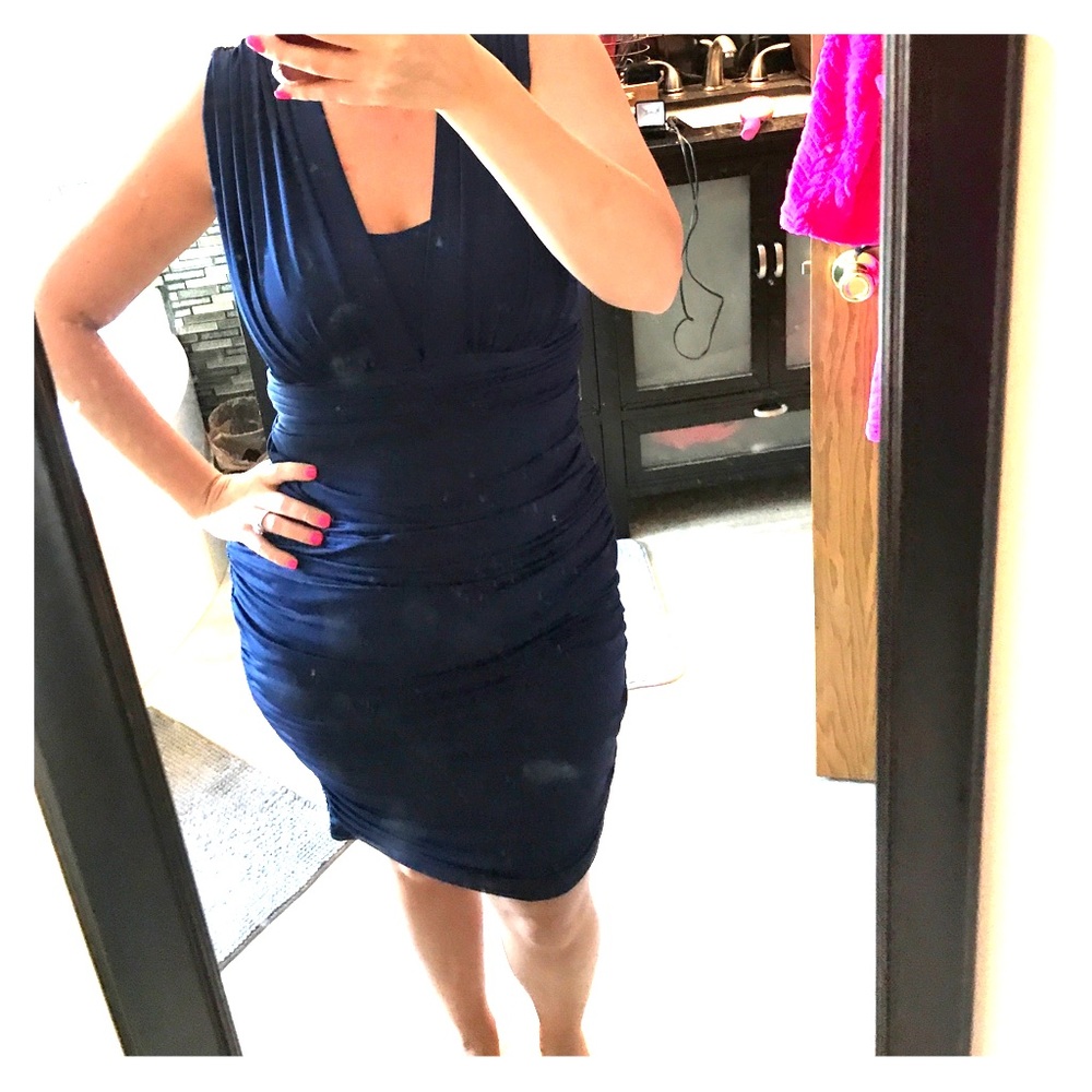Navy blue form fitting dress