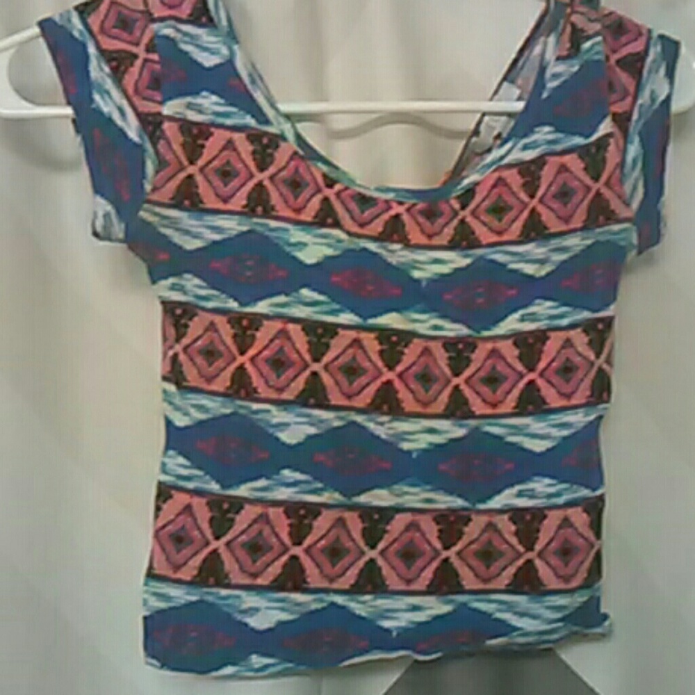 Multicolored Print Crop Top