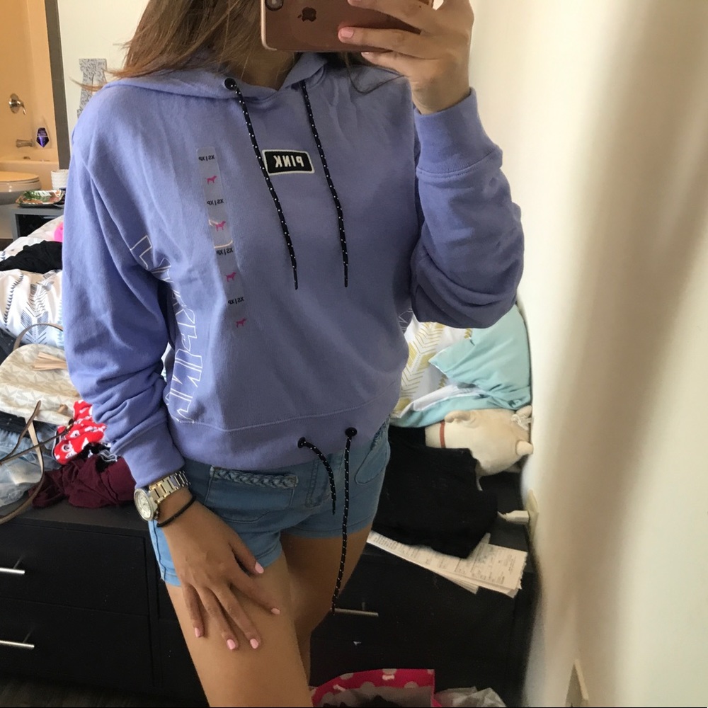 Vs pink cropped hoodie