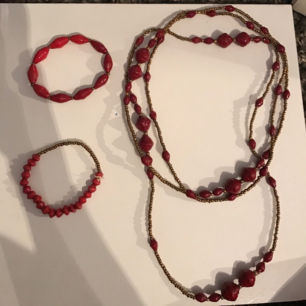 Red jewelry set