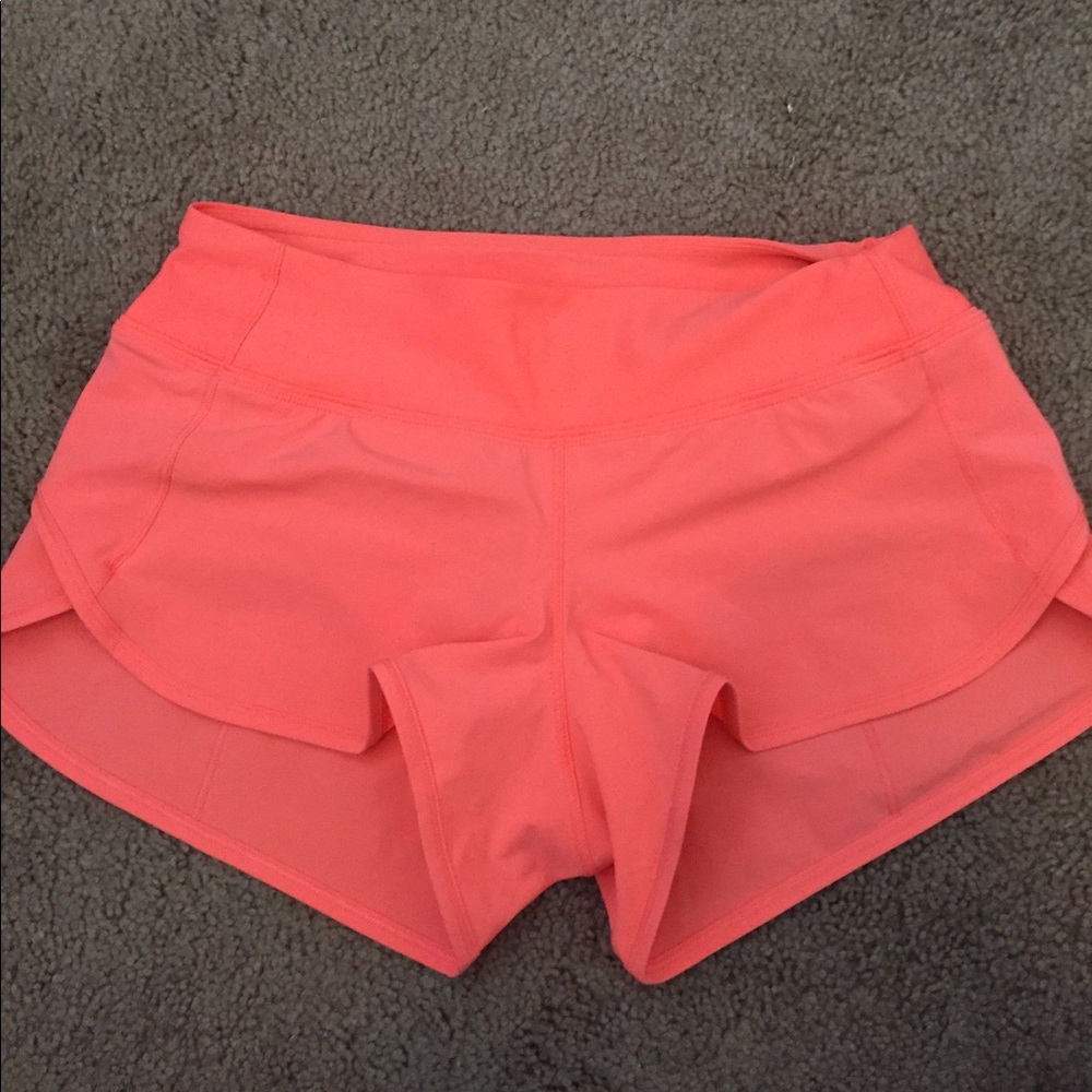 Lululemon coral pink Speed Shorts