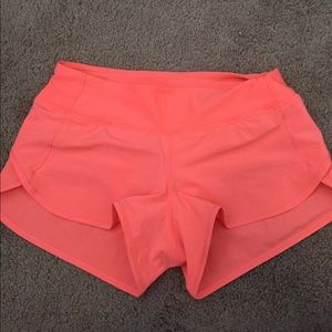 Lululemon coral pink Speed Shorts