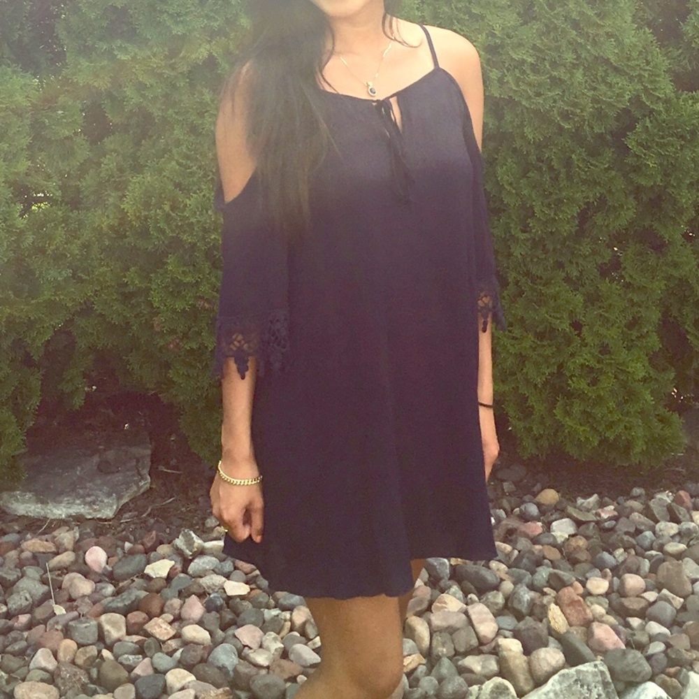 Navy Blue Lace Dress